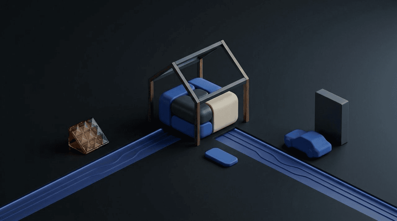 Abstract dark Nordic illustration of Sisu as a local home agent for energy management through chat
